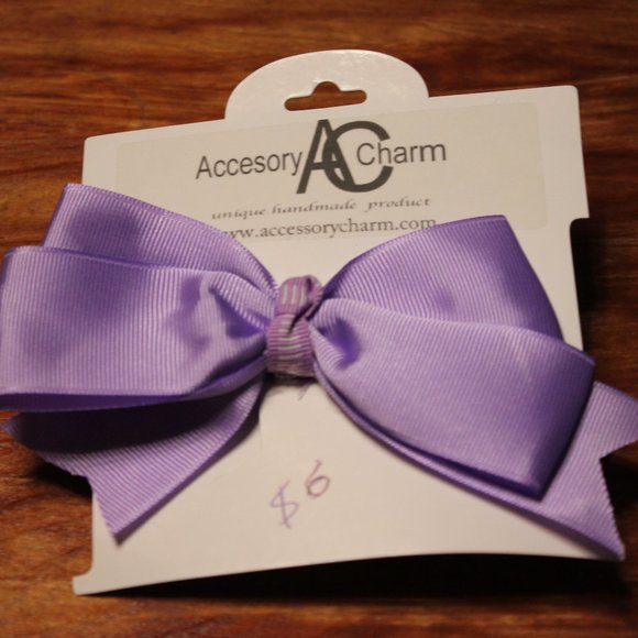 light purple Hair Bow Accessory Charm - Picture 1 of 1